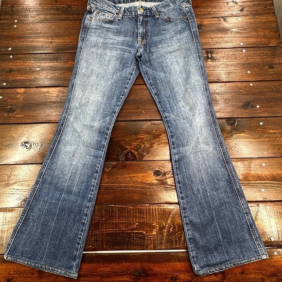 7 For All Mankind A Pocket Bootcut Lower Rise Jeans Tag Sz 29 (Actual 31) - Picture 1 of 13